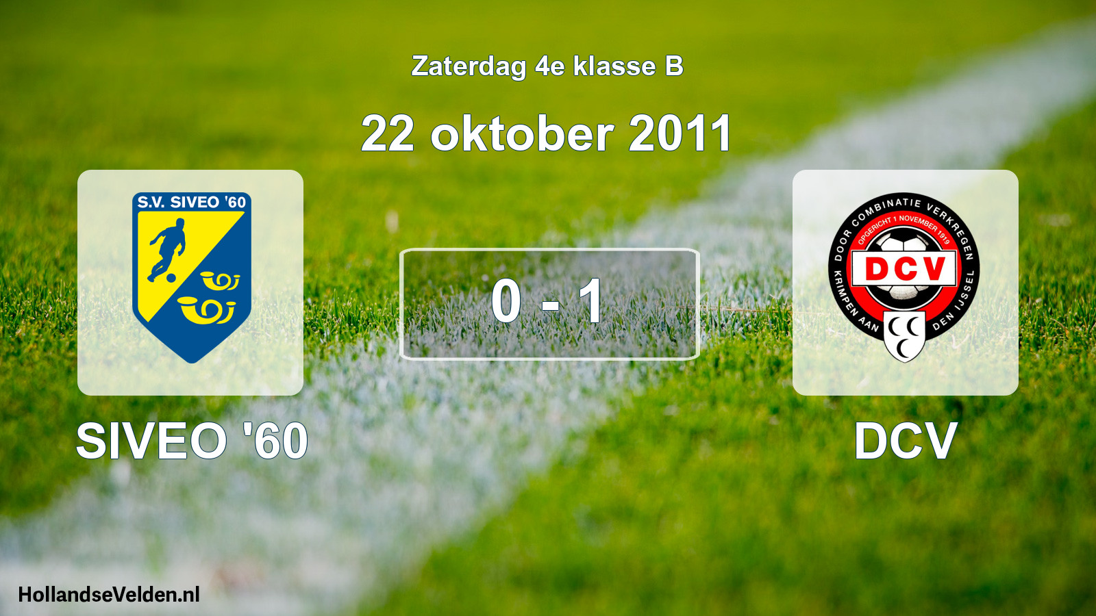 Total number of matches played: SIVEO '60 - DCV 0 - 1 (22 October 2011)