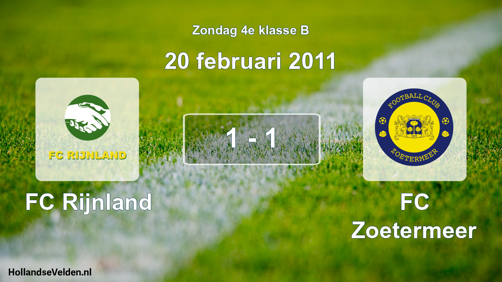 Total number of matches played: FC Rijnland - FC Zoetermeer 1 - 1 (20 February 2011)
