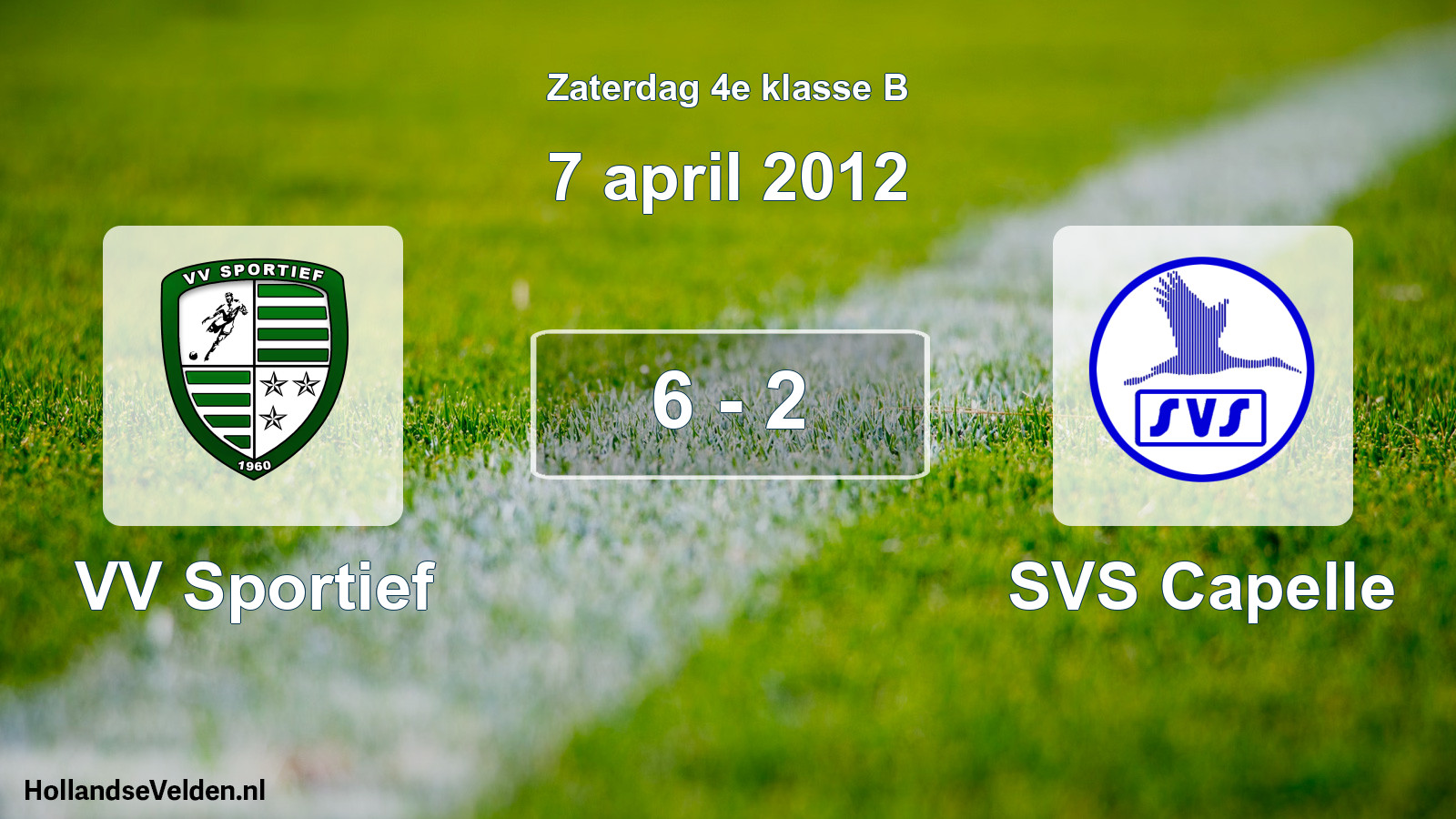Total number of matches played: VV Sportief - SVS Capelle 6 - 2 (7 April 2012)