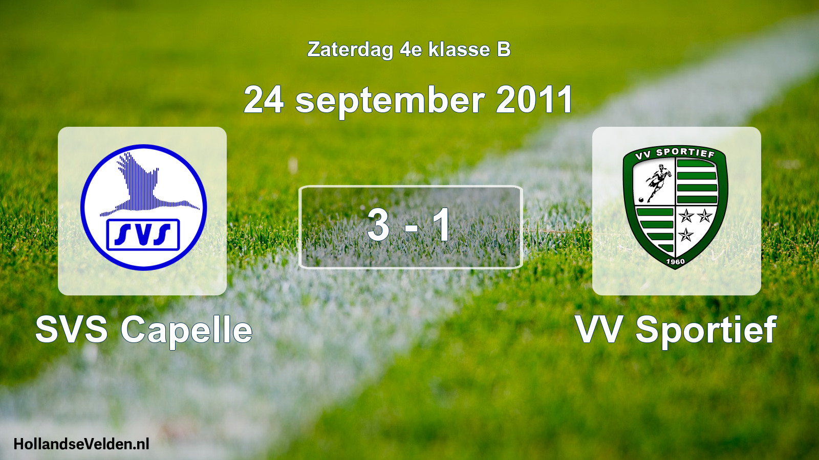 Total number of matches played: SVS Capelle - VV Sportief 3 - 1 (24 September 2011)