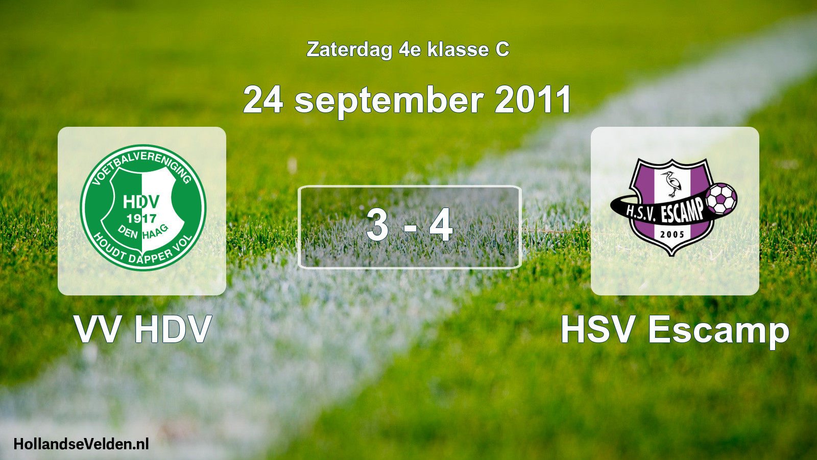 Total number of matches played: VV HDV - HSV Escamp 3 - 4 (24 September 2011)
