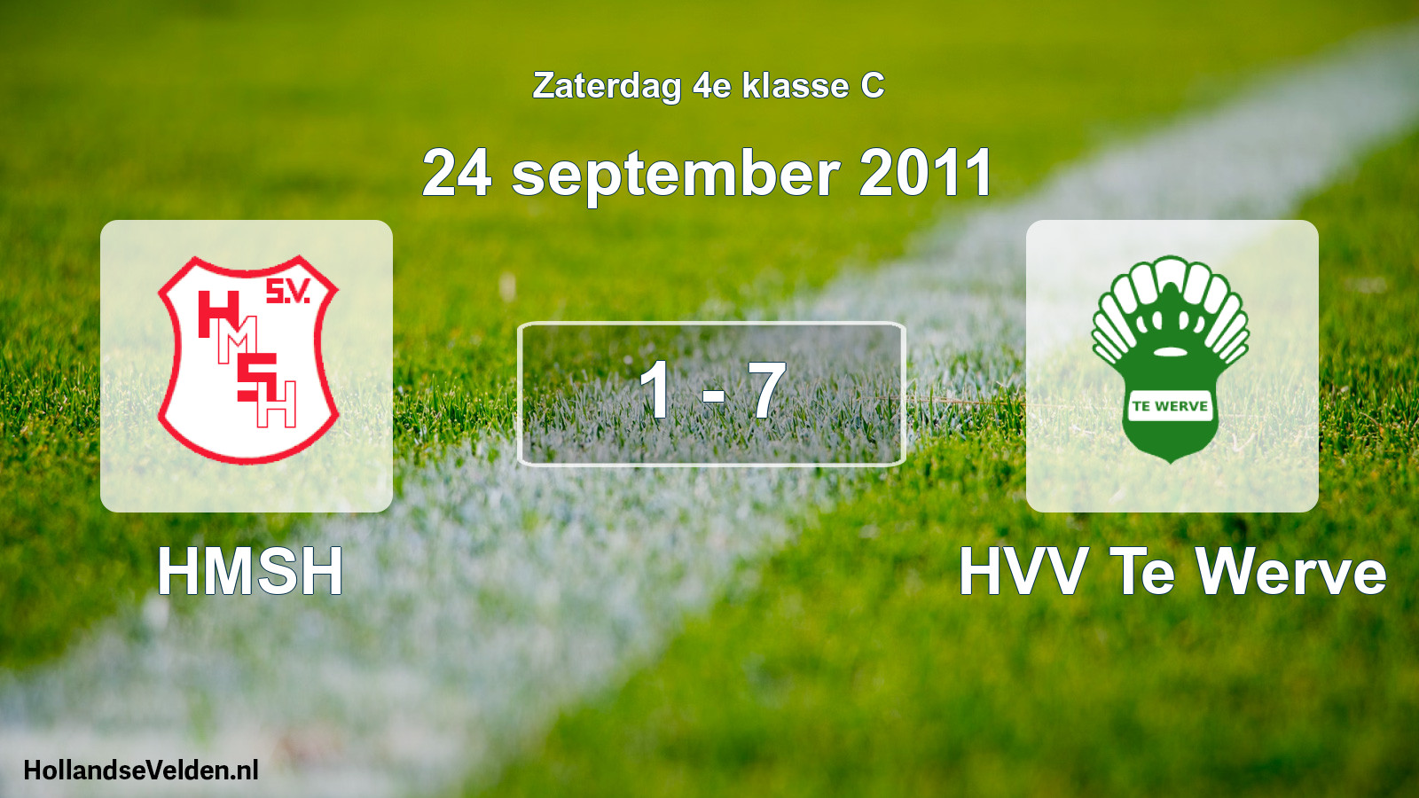 Total number of matches played: HMSH - HVV Te Werve 1 - 7 (24 September 2011)