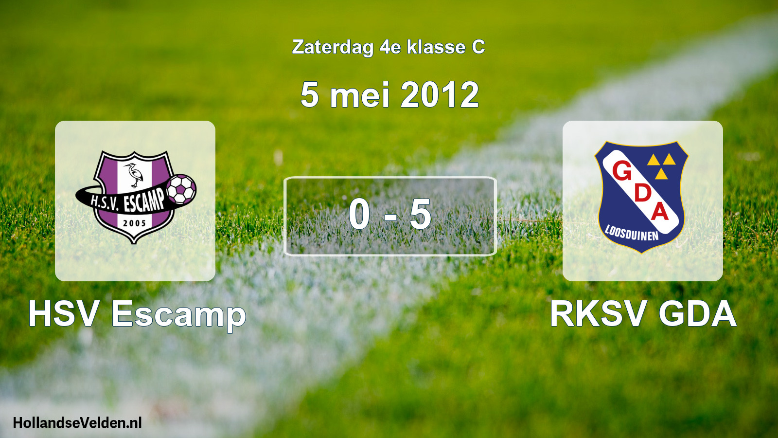 Total number of matches played: HSV Escamp - RKSV GDA 0 - 5 (5 May 2012)