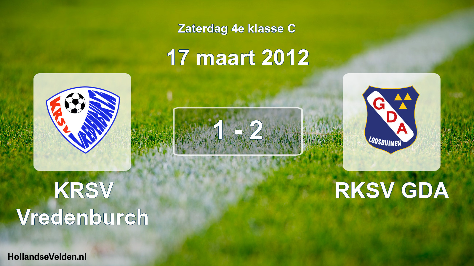 Total number of matches played: KRSV Vredenburch - RKSV GDA 1 - 2 (17 March 2012)