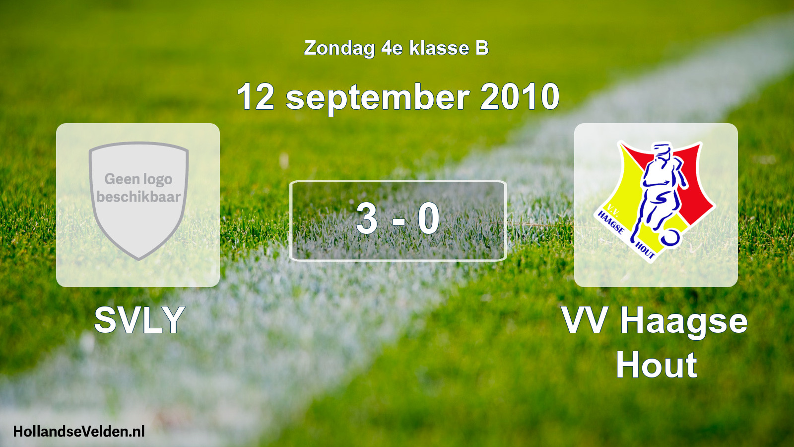 Total number of matches played: SVLY - VV Haagse Hout 3 - 0 (12 September 2010)