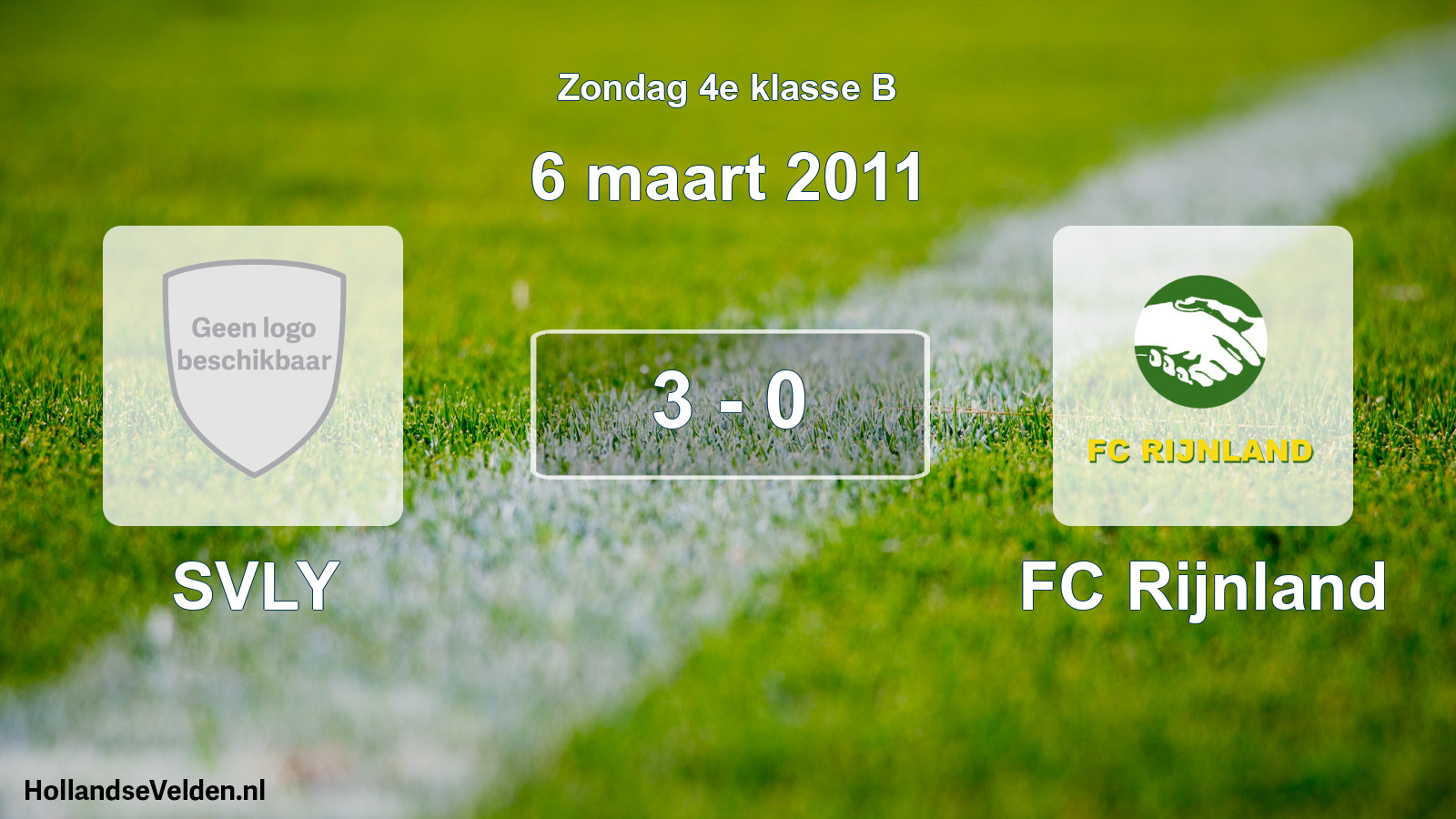 Total number of matches played: SVLY - FC Rijnland 3 - 0 (6 March 2011)