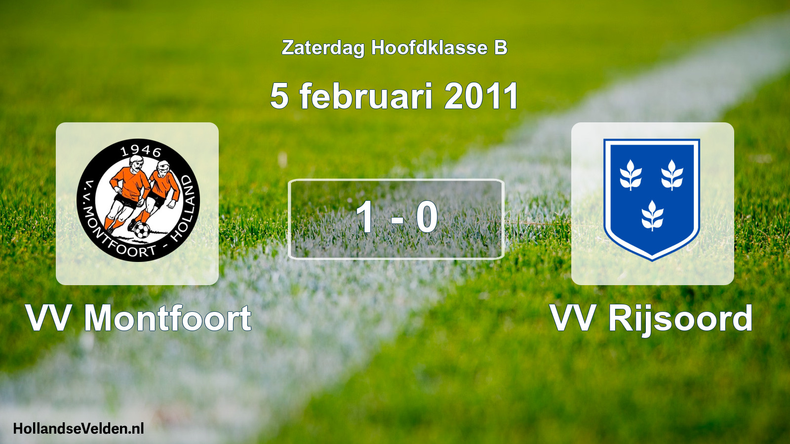 Total number of matches played: VV Montfoort - VV Rijsoord 1 - 0 (5 February 2011)
