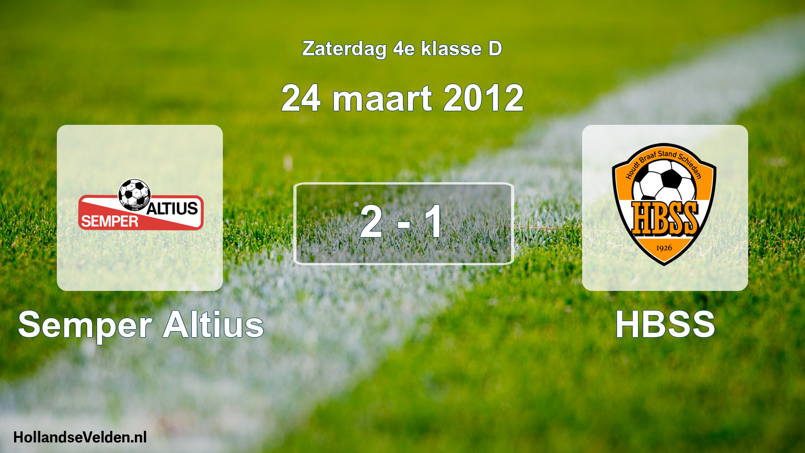Total number of matches played: Semper Altius - HBSS 2 - 1 (24 March 2012)