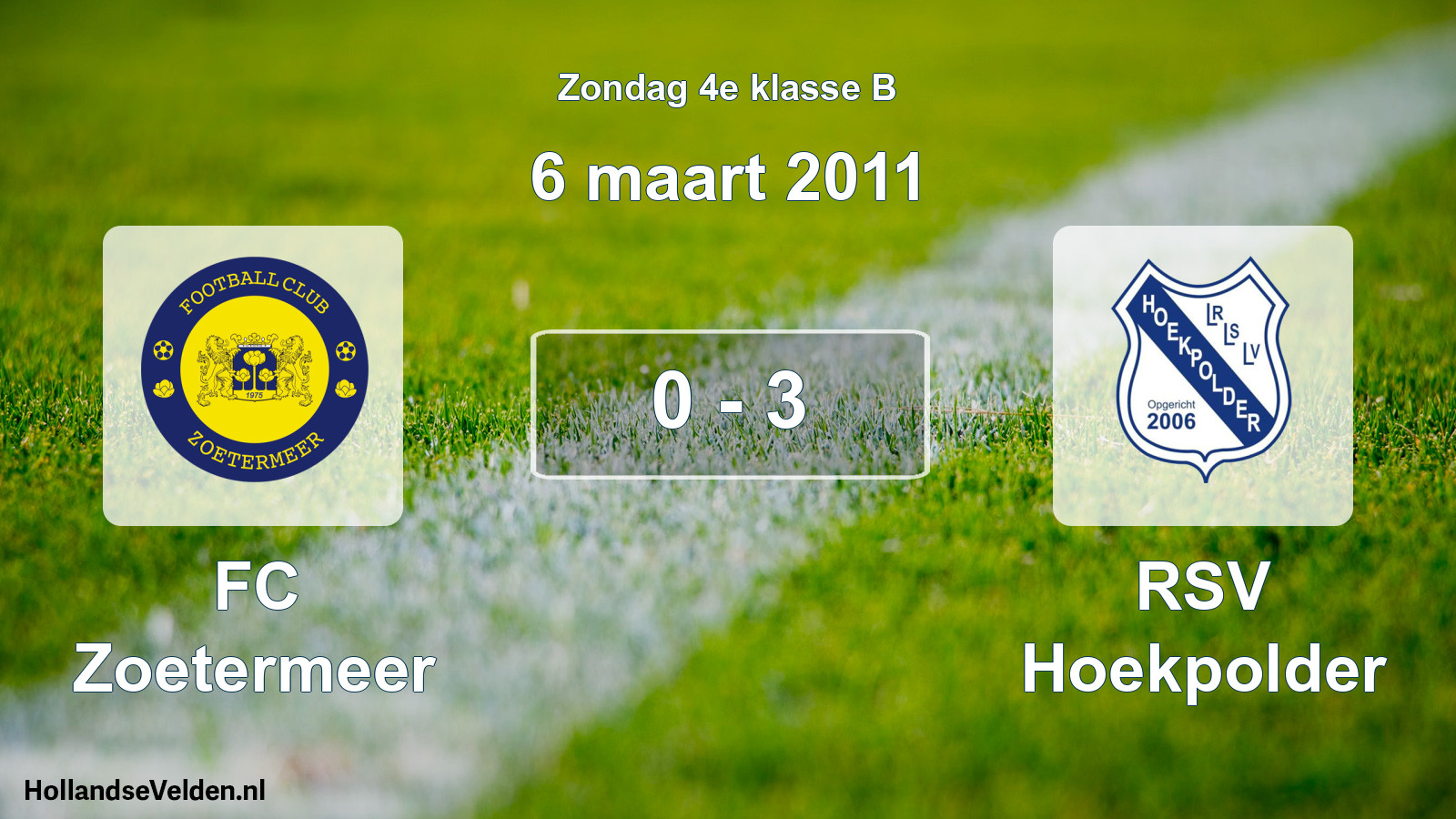 Gespeelde wedstrijd: FC Zoetermeer - RSV Hoekpolder 0 - 3 (6 maart 2011)