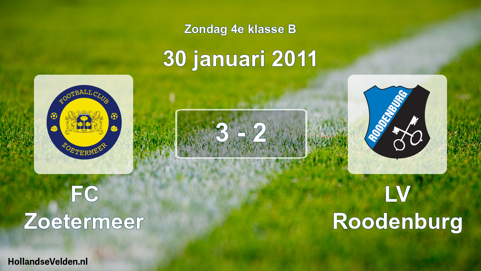 Total number of matches played: FC Zoetermeer - LV Roodenburg 3 - 2 (30 January 2011)