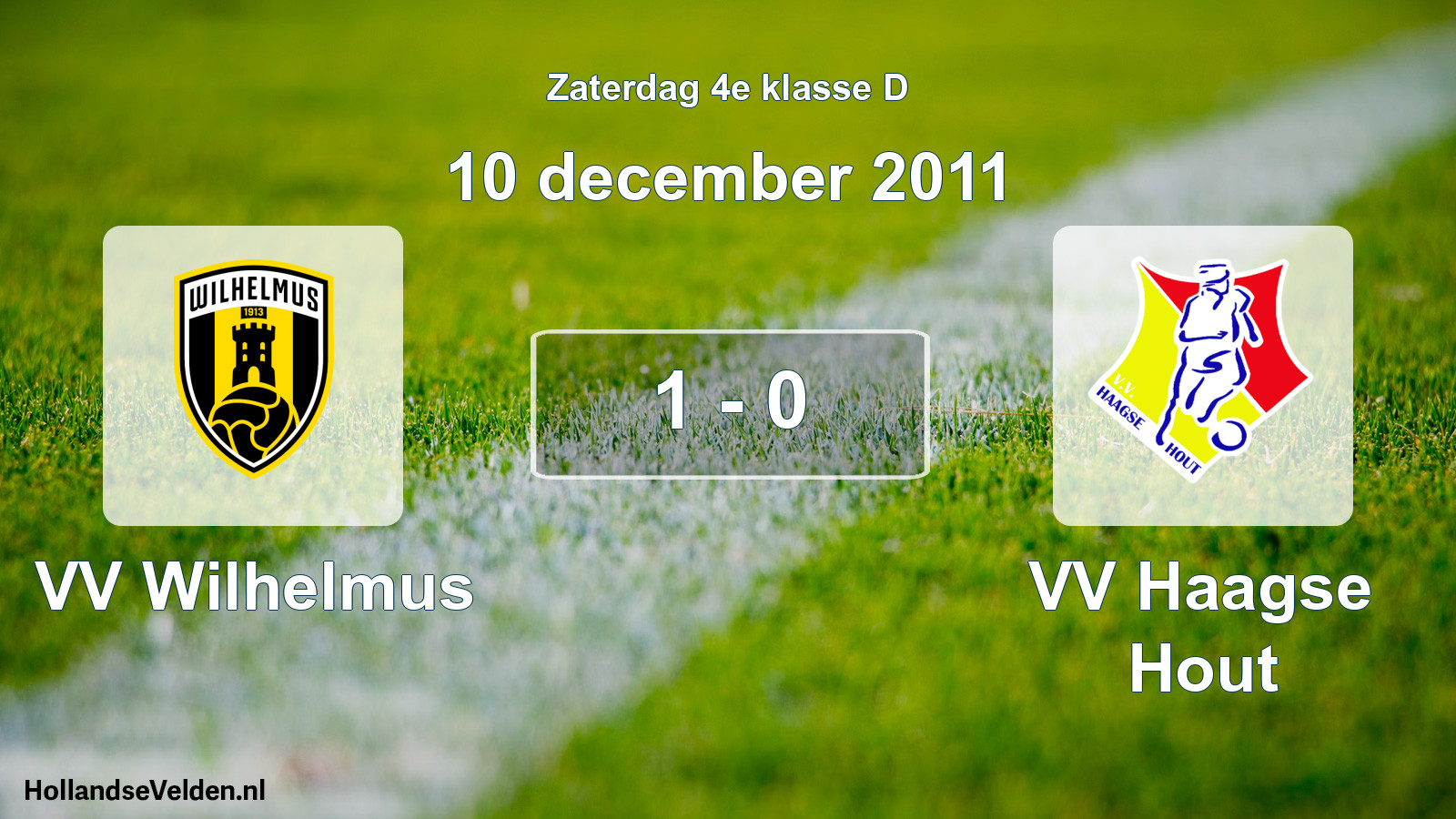 Total number of matches played: VV Wilhelmus - VV Haagse Hout 1 - 0 (10 December 2011)