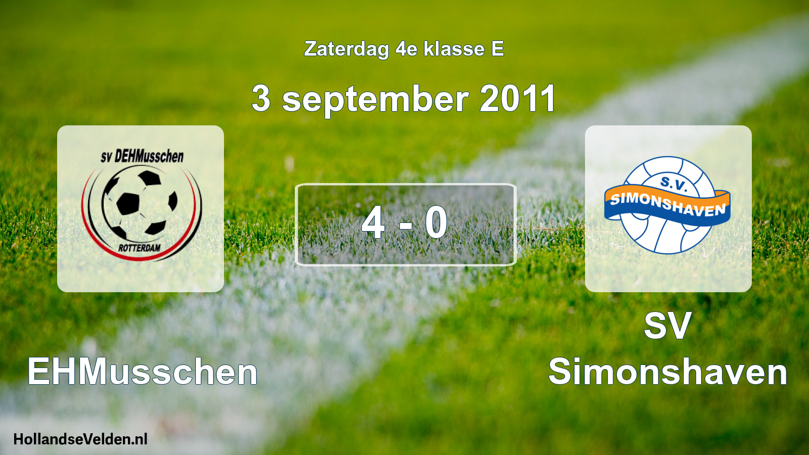 Total number of matches played: DEHMusschen - SV Simonshaven 4 - 0 (3 September 2011)