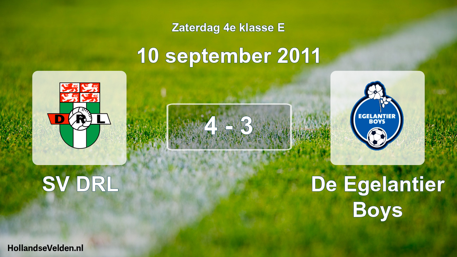 Total number of matches played: SV DRL - De Egelantier Boys 4 - 3 (10 September 2011)