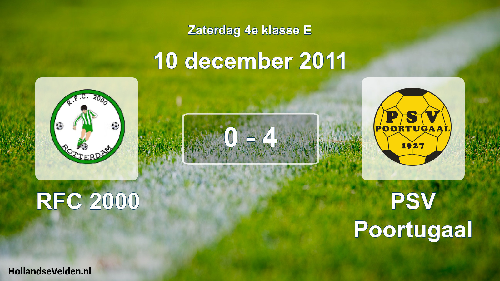 Total number of matches played: RFC 2000 - PSV Poortugaal 0 - 4 (10 December 2011)