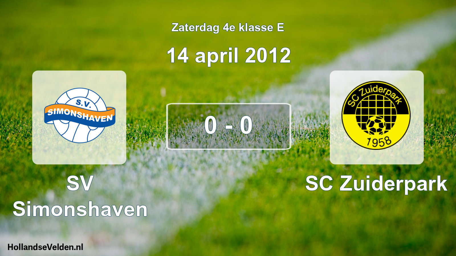 Total number of matches played: SV Simonshaven - SC Zuiderpark 0 - 0 (14 April 2012)