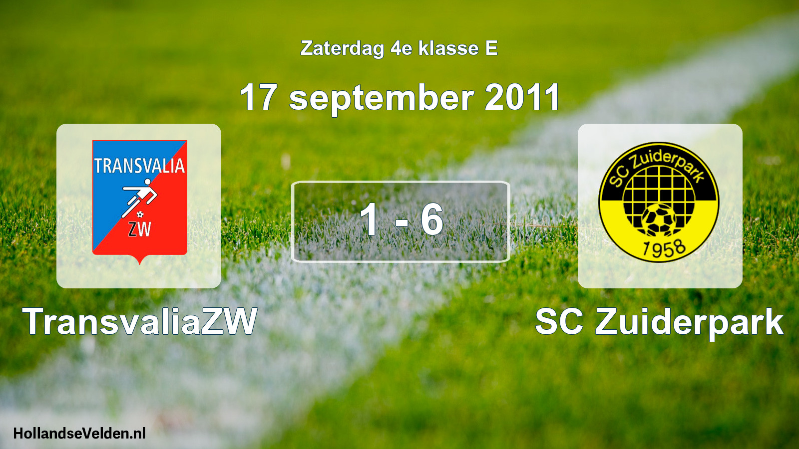 Total number of matches played: TransvaliaZW - SC Zuiderpark 1 - 6 (17 September 2011)