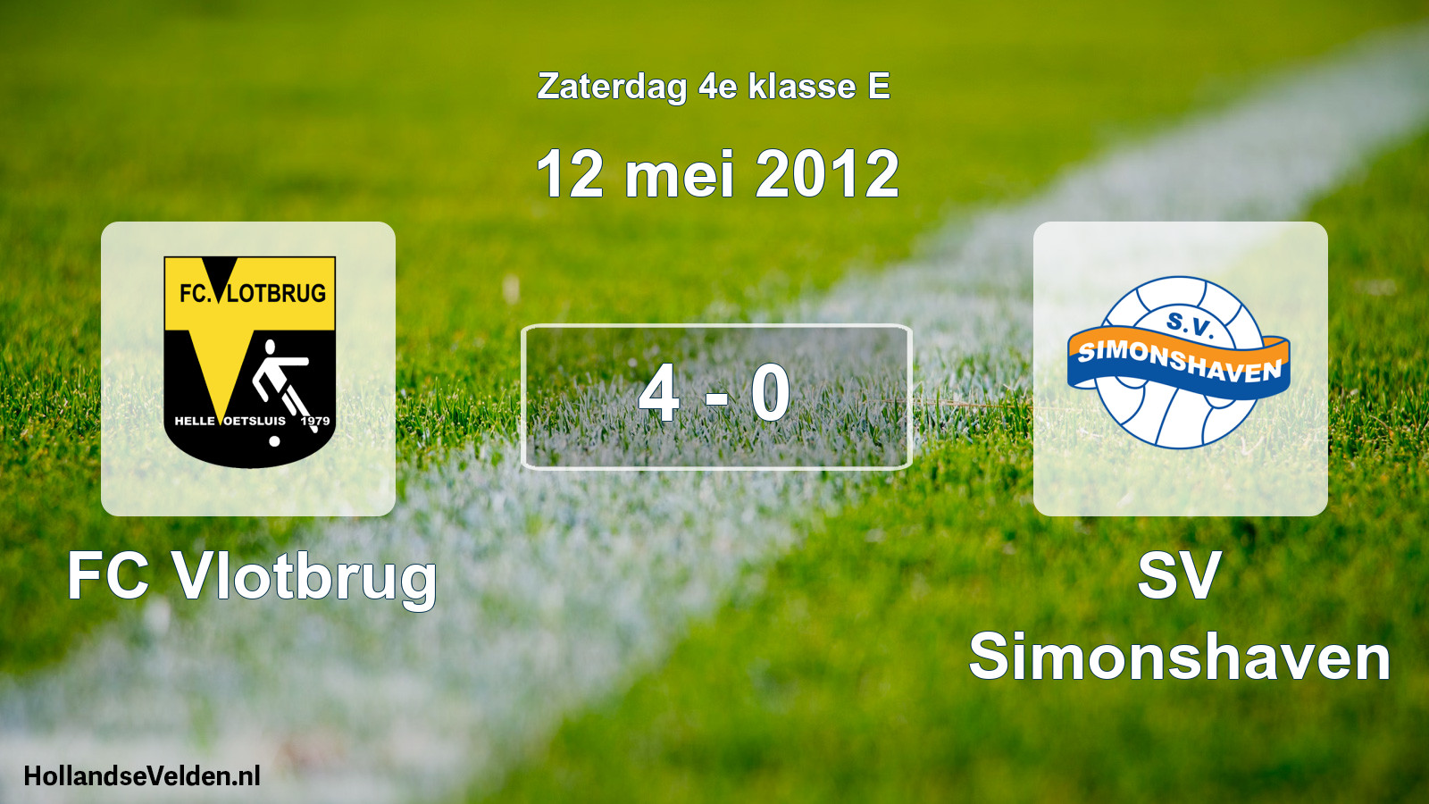 Total number of matches played: FC Vlotbrug - SV Simonshaven 4 - 0 (12 May 2012)