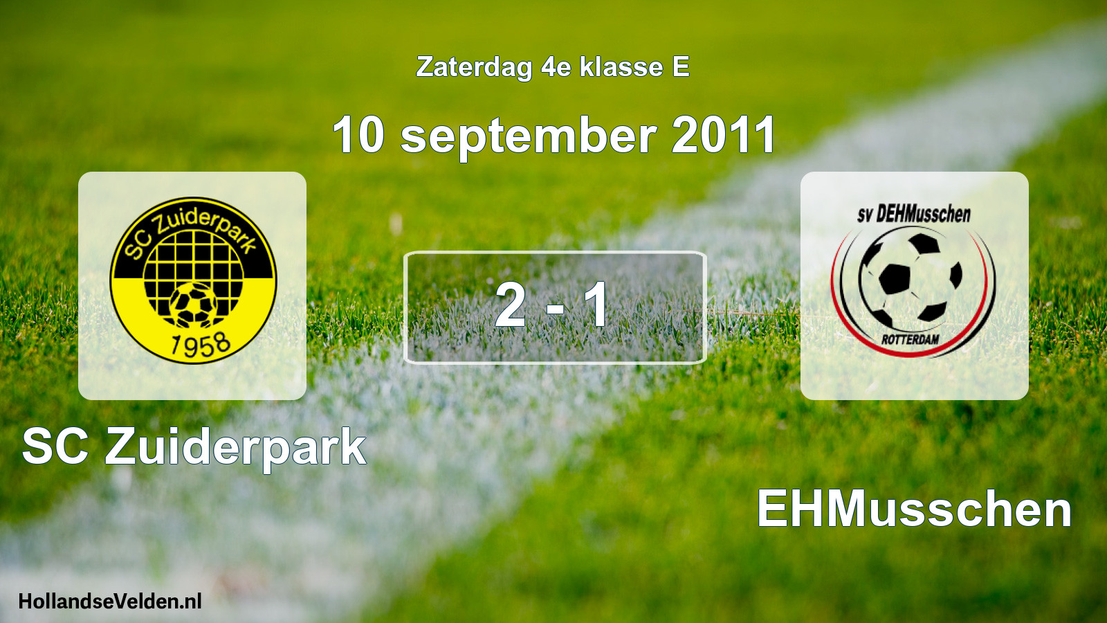 Total number of matches played: SC Zuiderpark - DEHMusschen 2 - 1 (10 September 2011)