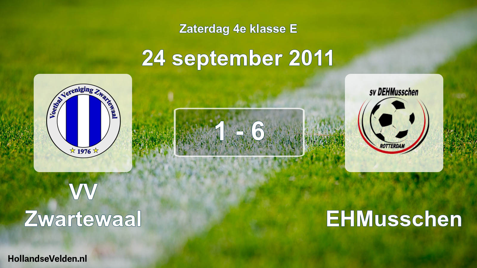 Total number of matches played: VV Zwartewaal - DEHMusschen 1 - 6 (24 September 2011)