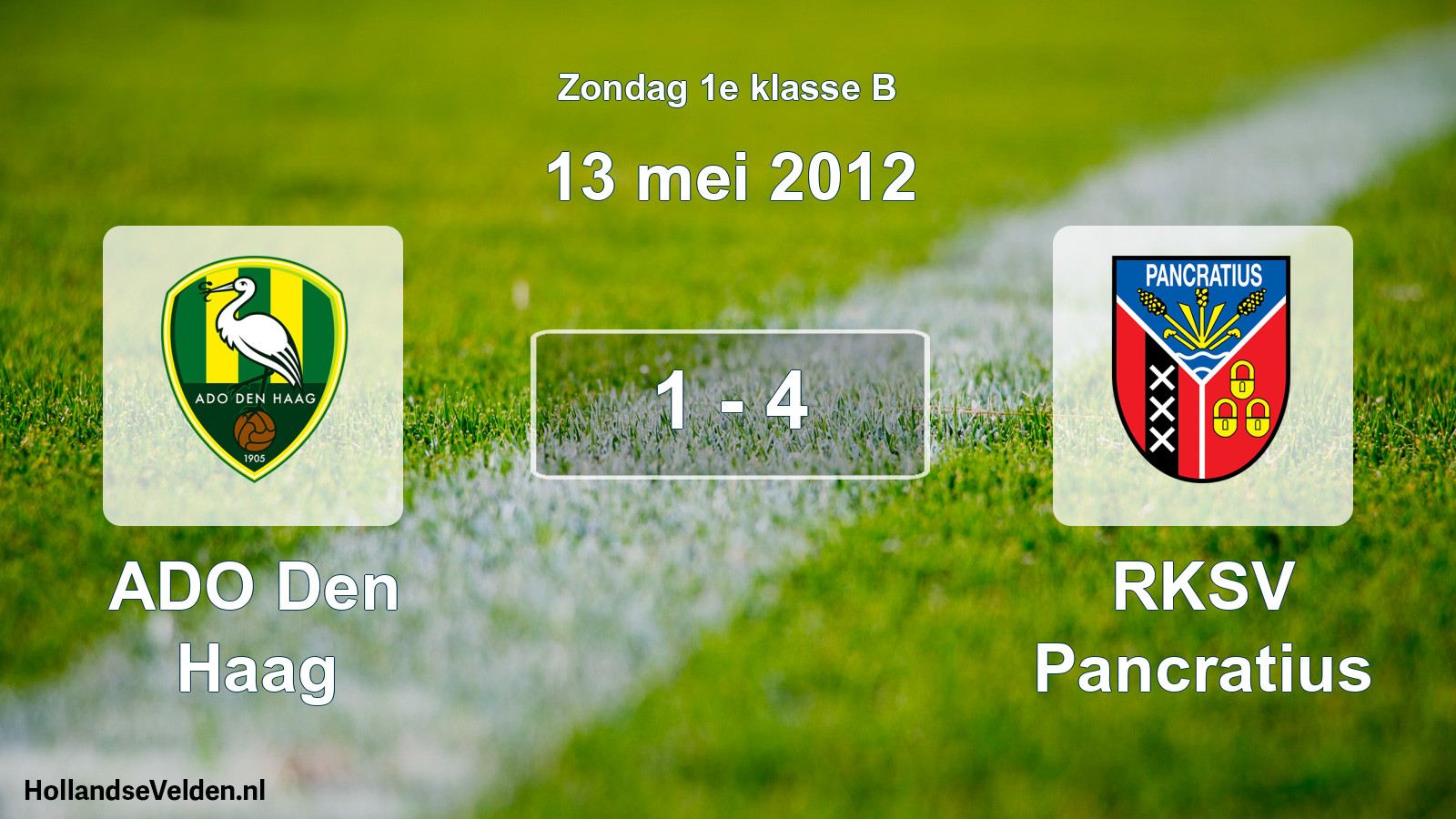 Total number of matches played: ADO Den Haag - RKSV Pancratius 1 - 4 (13 May 2012)