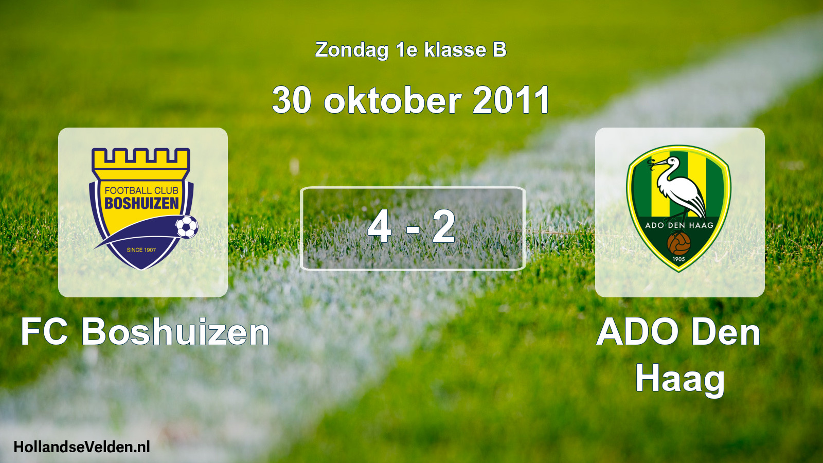 Total number of matches played: FC Boshuizen - ADO Den Haag 4 - 2 (30 October 2011)
