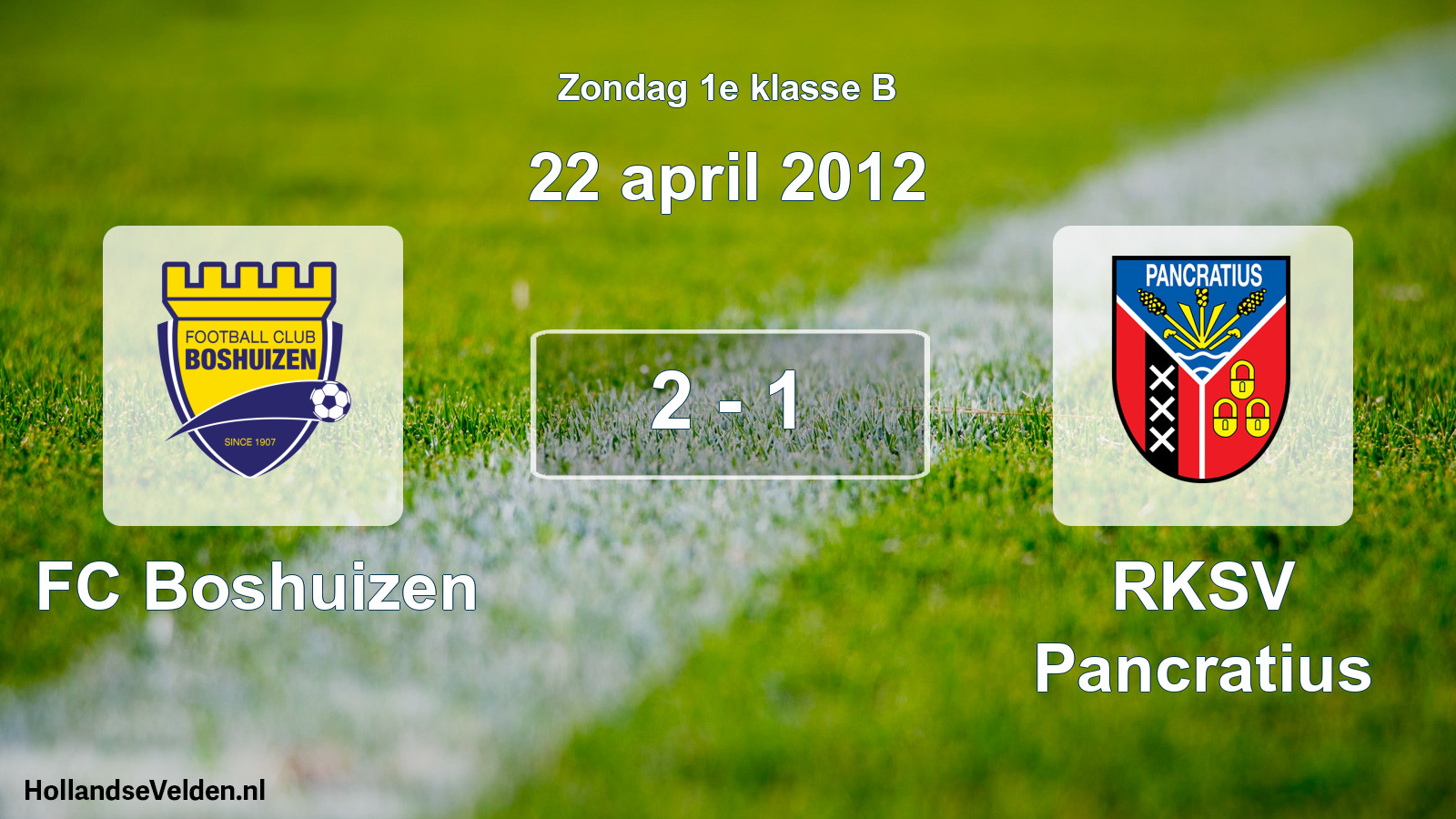 Total number of matches played: FC Boshuizen - RKSV Pancratius 2 - 1 (22 April 2012)