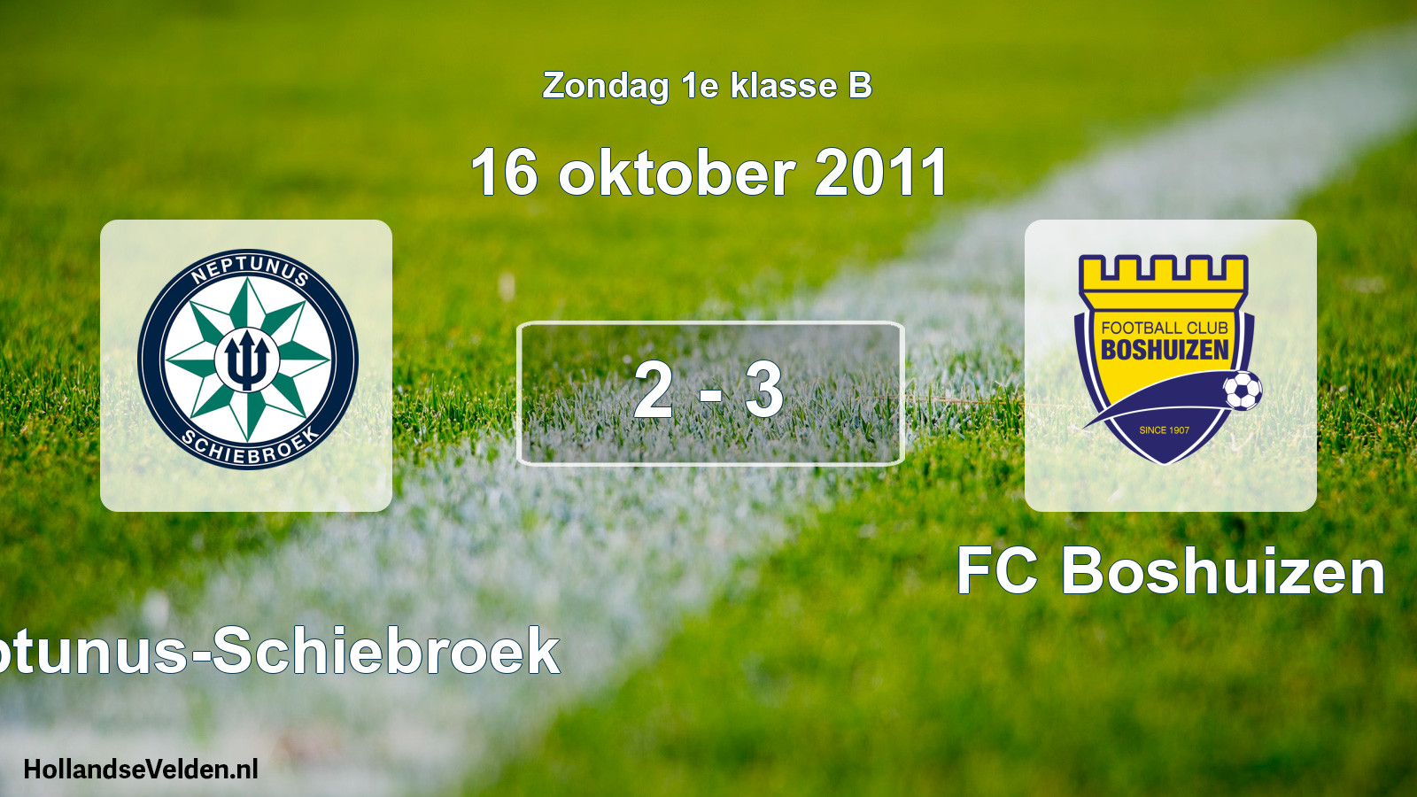 Total number of matches played: Neptunus-Schiebroek - FC Boshuizen 2 - 3 (16 October 2011)