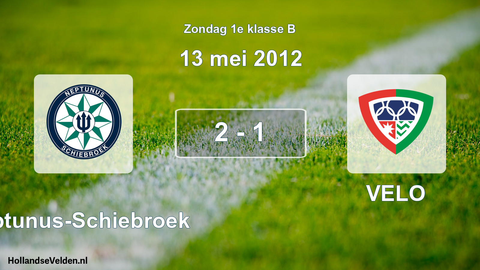 Total number of matches played: Neptunus-Schiebroek - VELO 2 - 1 (13 May 2012)