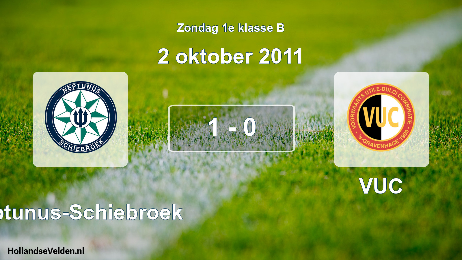 Total number of matches played: Neptunus-Schiebroek - VUC 1 - 0 (2 October 2011)
