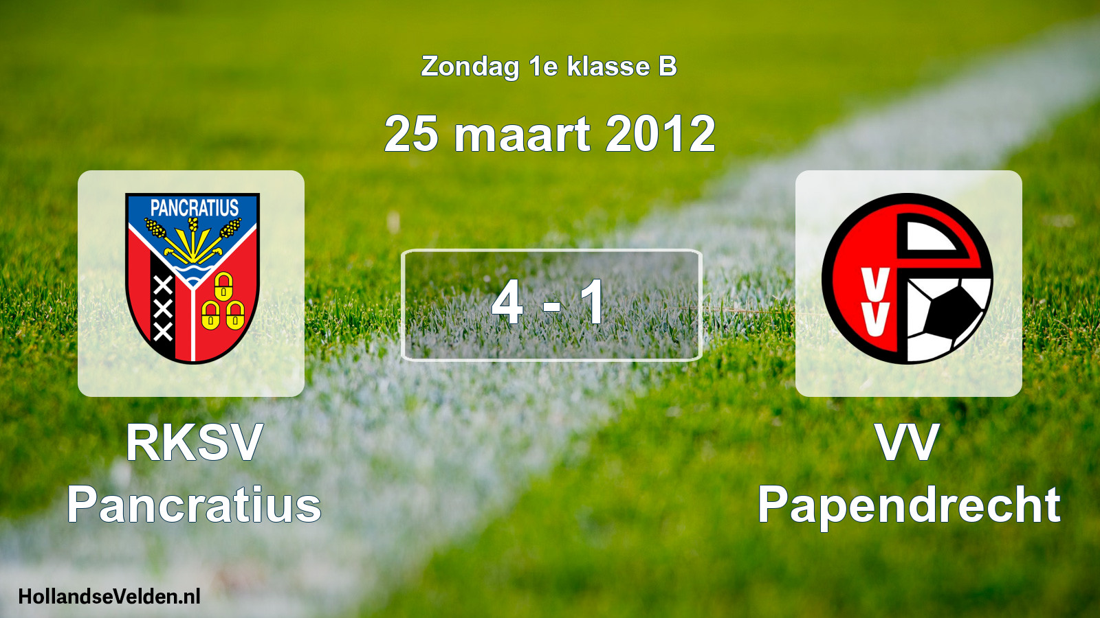 Total number of matches played: RKSV Pancratius - VV Papendrecht 4 - 1 (25 March 2012)