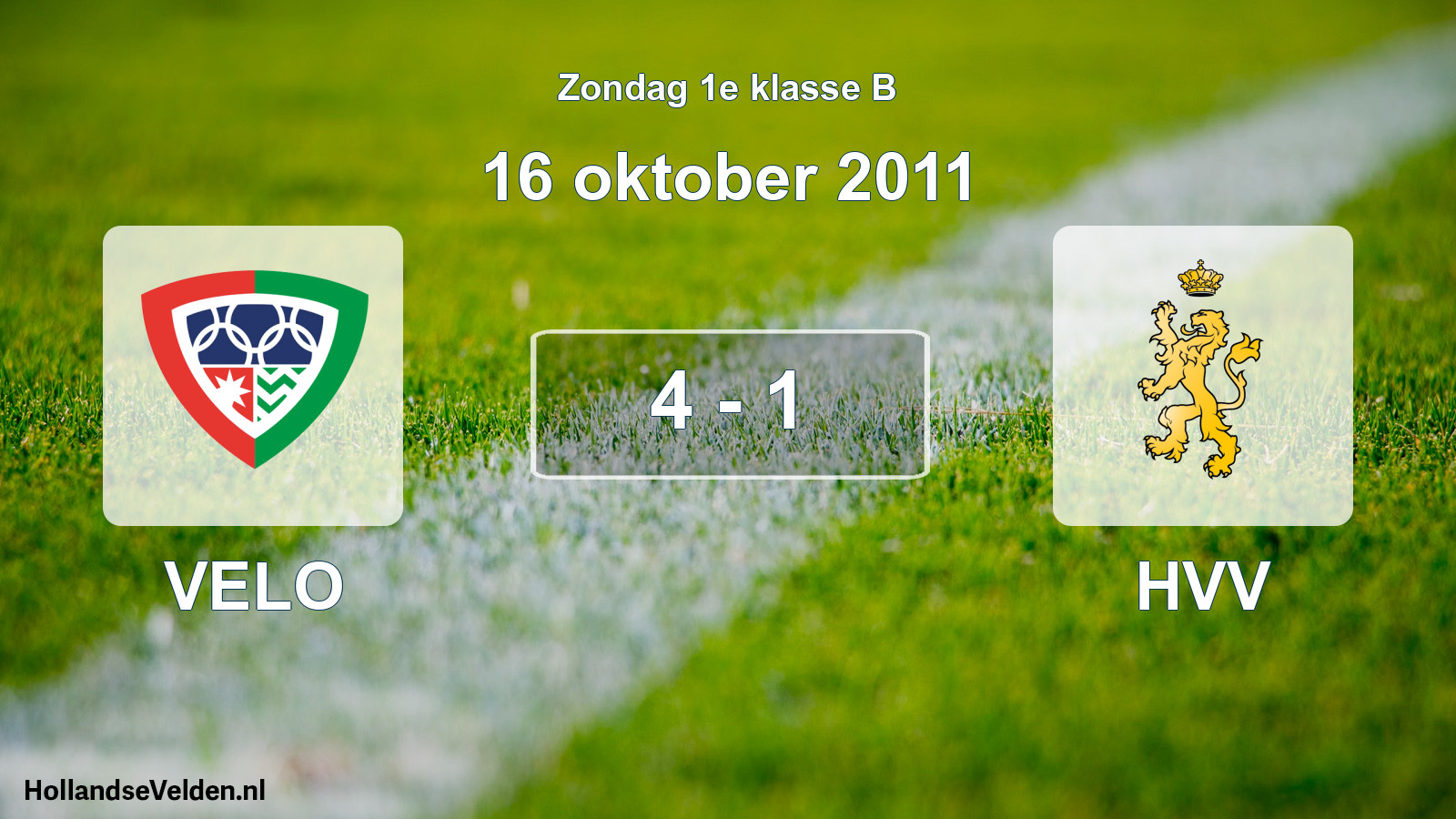 Total number of matches played: VELO - HVV 4 - 1 (16 October 2011)