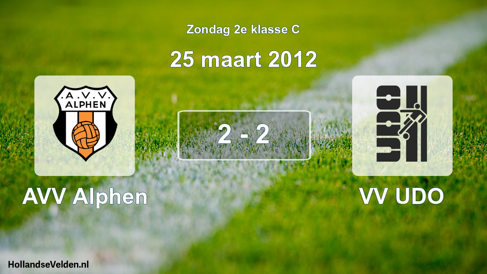 Total number of matches played: AVV Alphen - VV UDO 2 - 2 (25 March 2012)