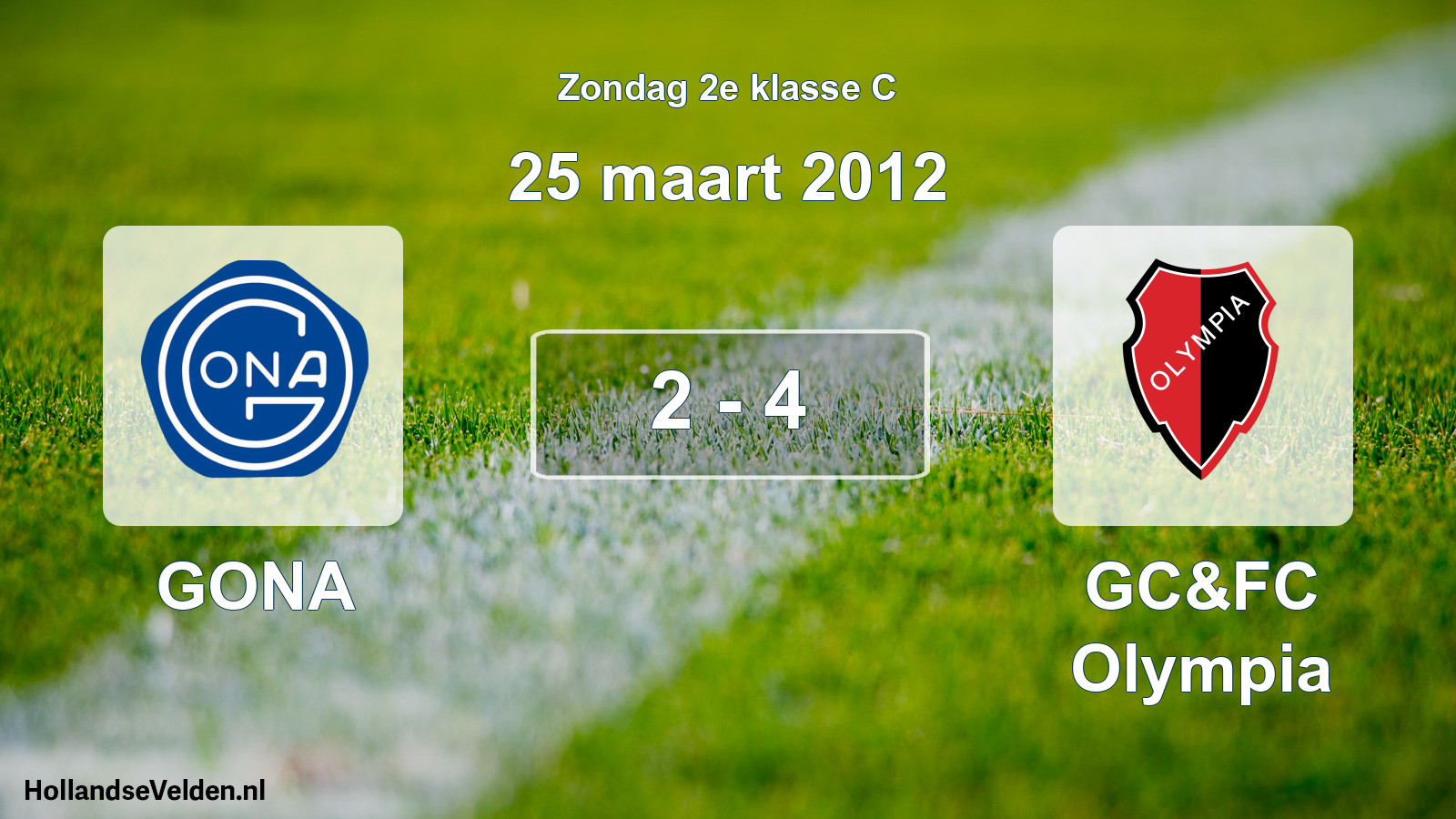 Total number of matches played: GONA - GC&FC Olympia 2 - 4 (25 March 2012)