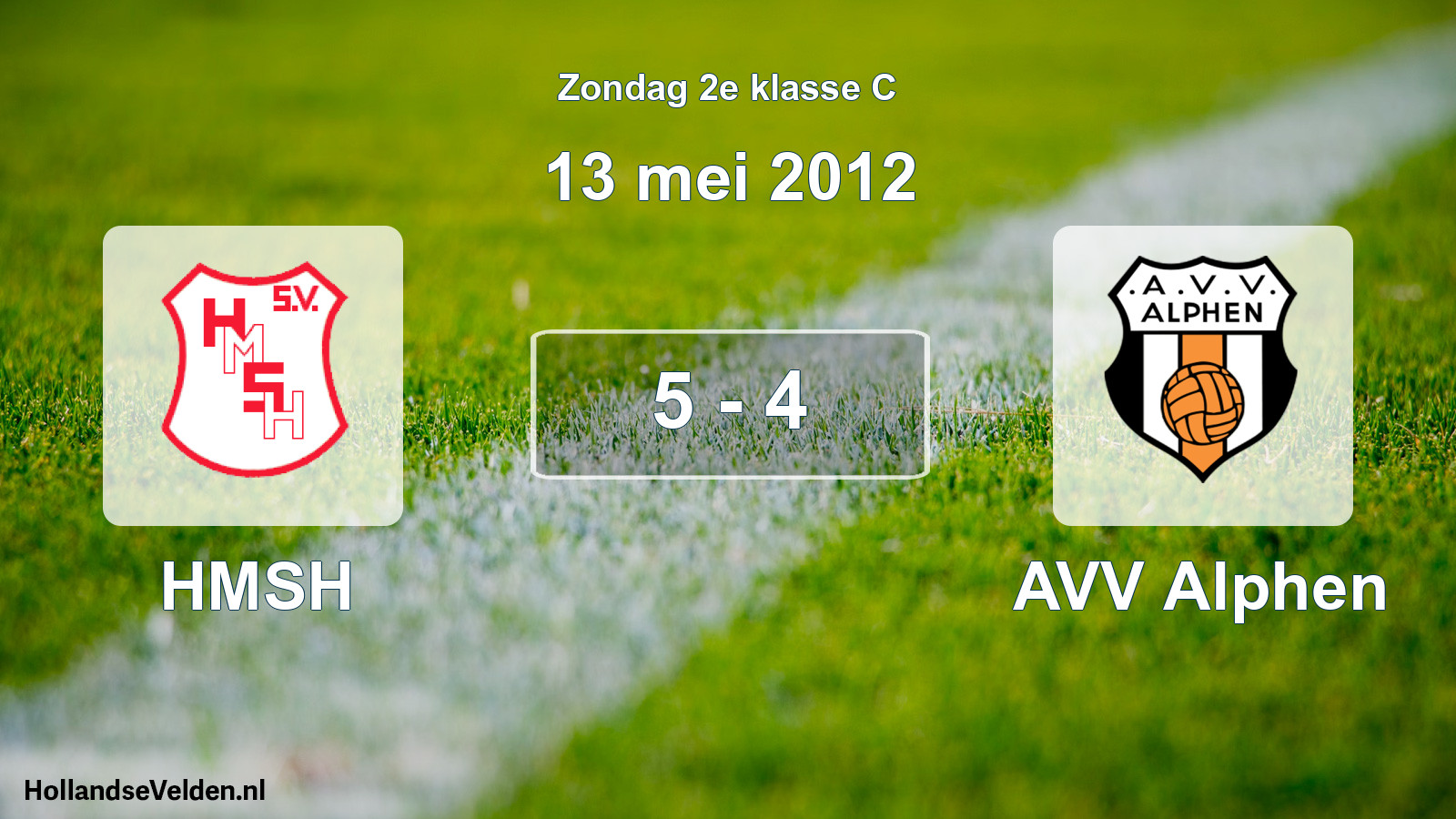 Total number of matches played: HMSH - AVV Alphen 5 - 4 (13 May 2012)