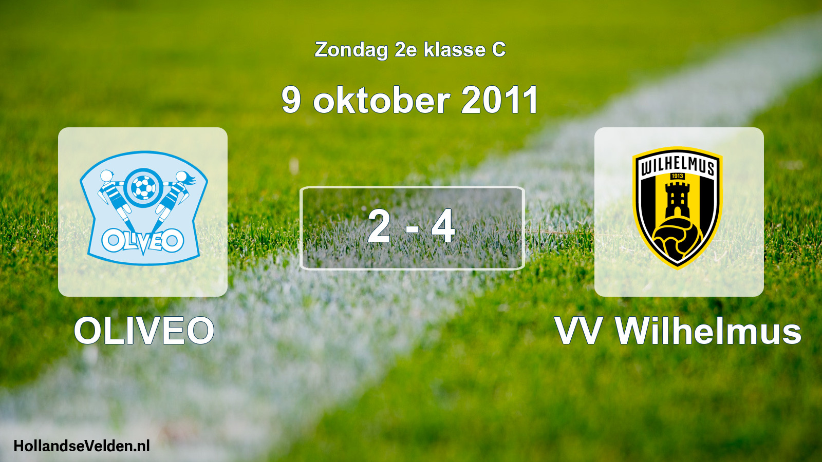 Total number of matches played: OLIVEO - VV Wilhelmus 2 - 4 (9 October 2011)