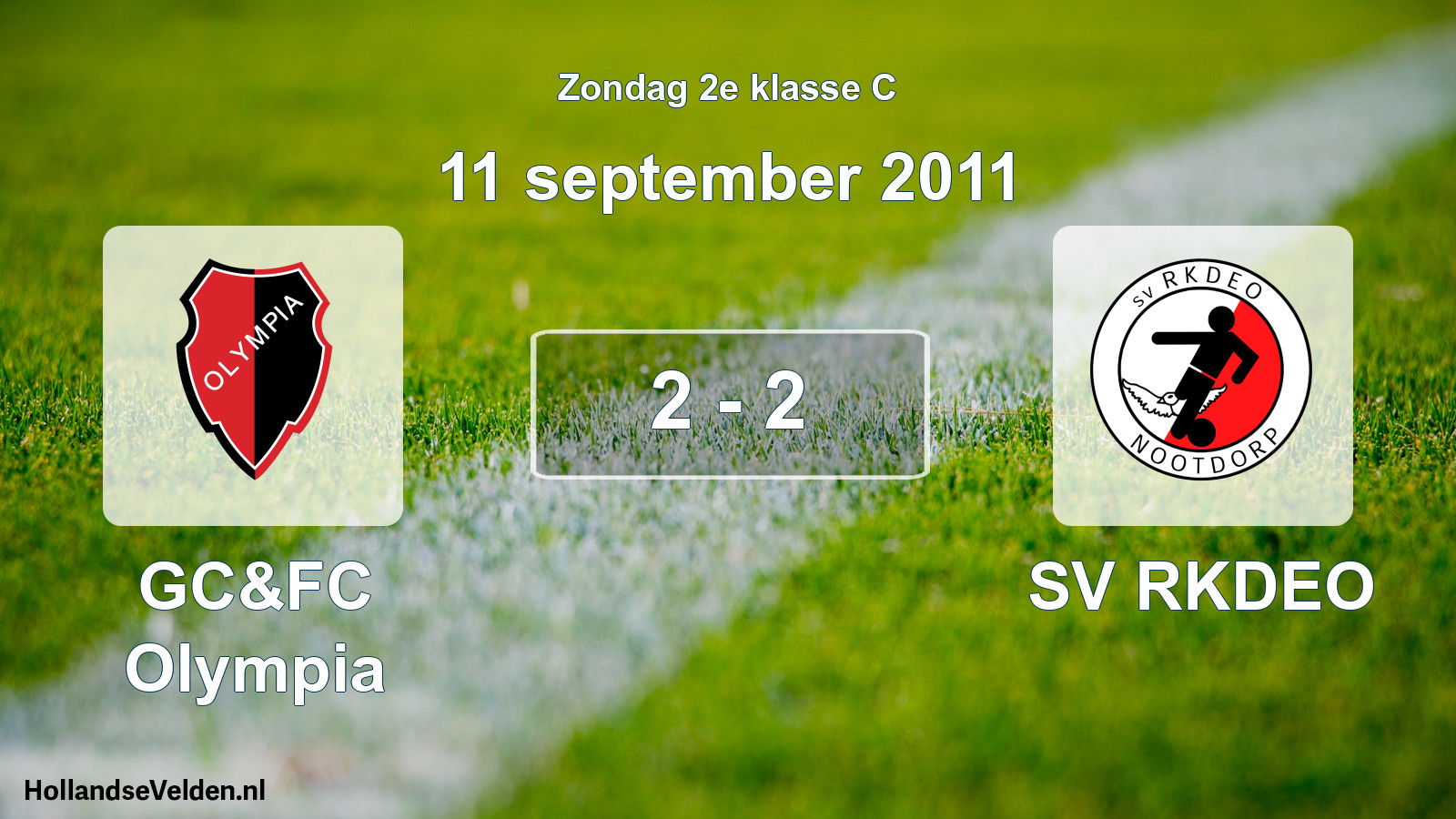 Total number of matches played: GC&FC Olympia - SV RKDEO 2 - 2 (11 September 2011)