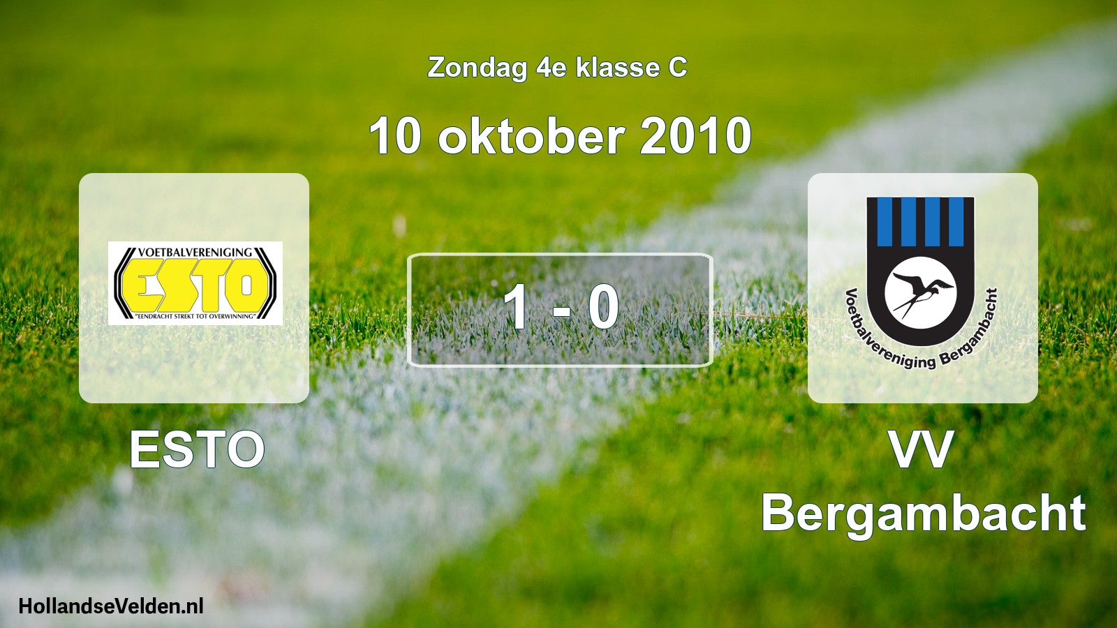 Total number of matches played: ESTO - VV Bergambacht 1 - 0 (10 October 2010)