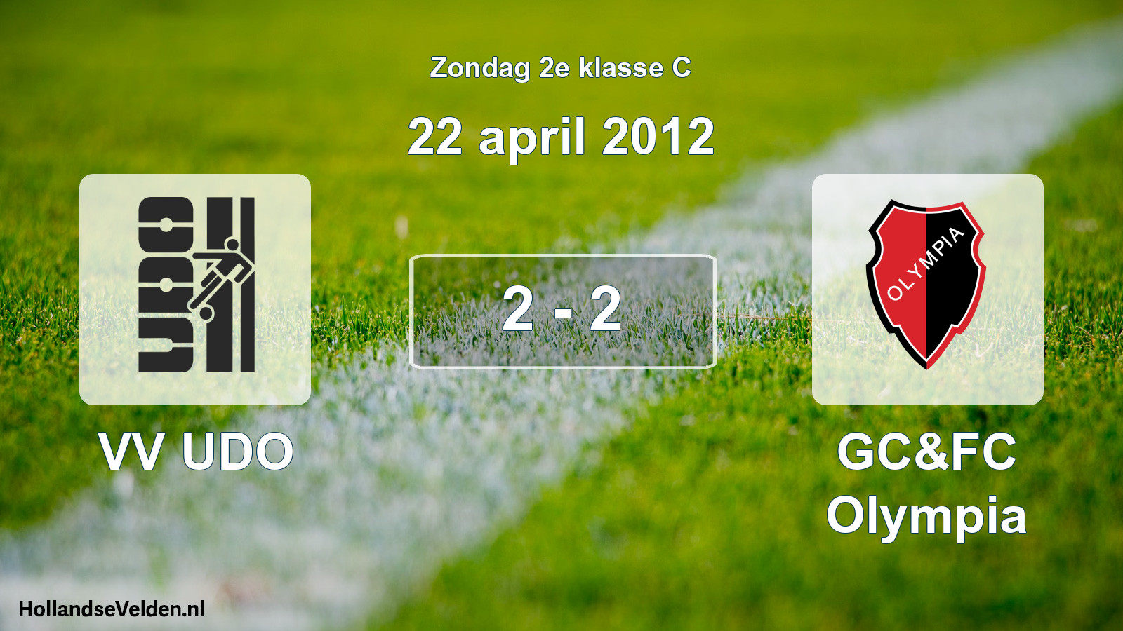 Total number of matches played: VV UDO - GC&FC Olympia 2 - 2 (22 April 2012)