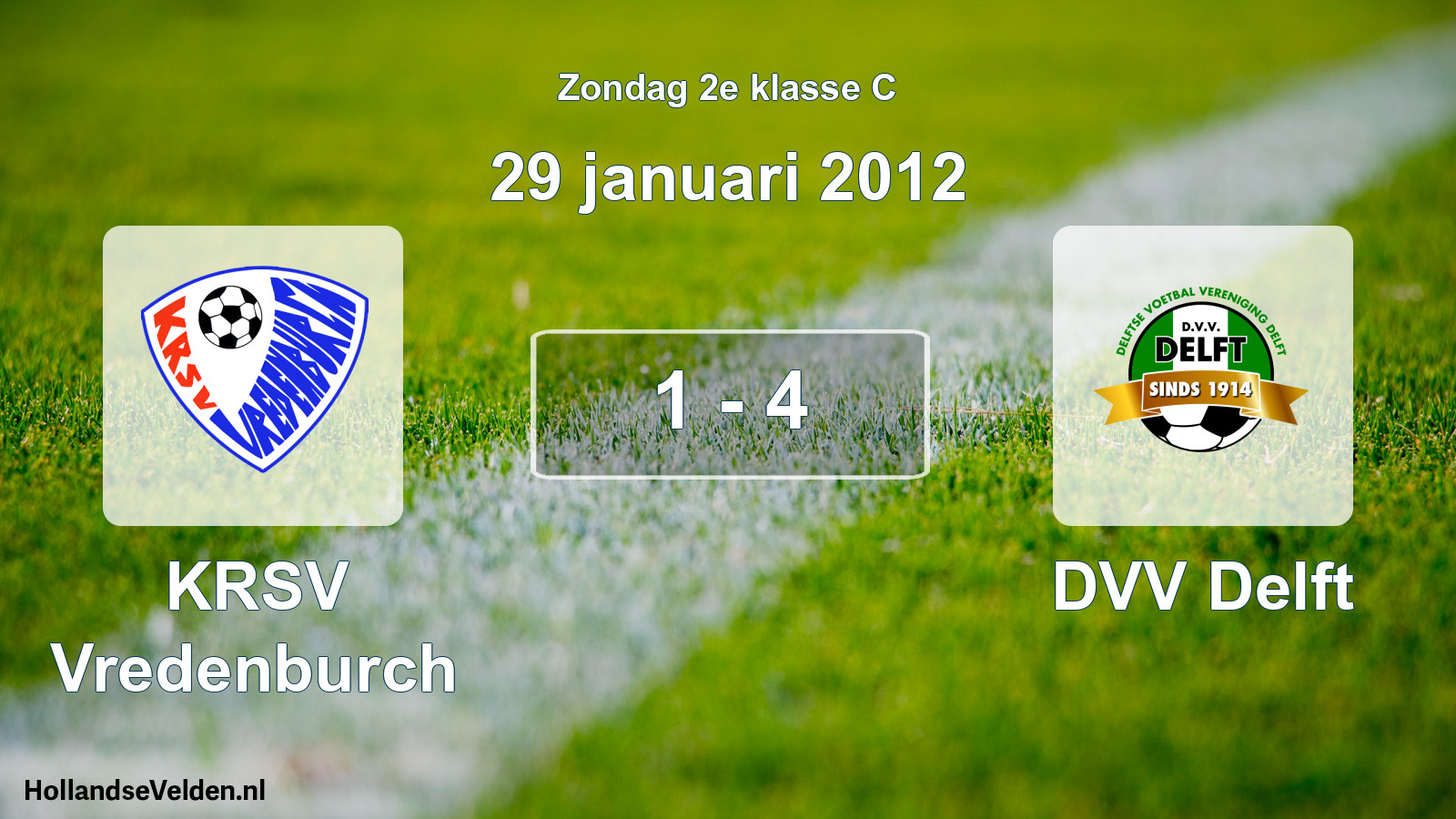 Total number of matches played: KRSV Vredenburch - DVV Delft 1 - 4 (29 January 2012)