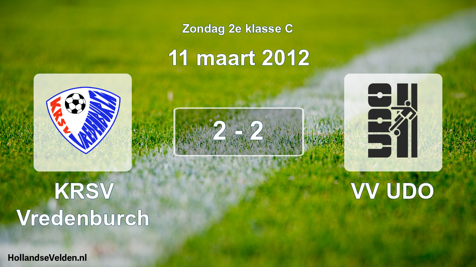 Total number of matches played: KRSV Vredenburch - VV UDO 2 - 2 (11 March 2012)