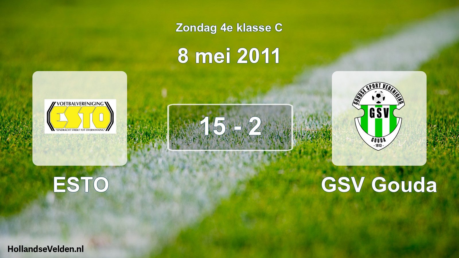 Total number of matches played: ESTO - GSV Gouda 15 - 2 (8 May 2011)