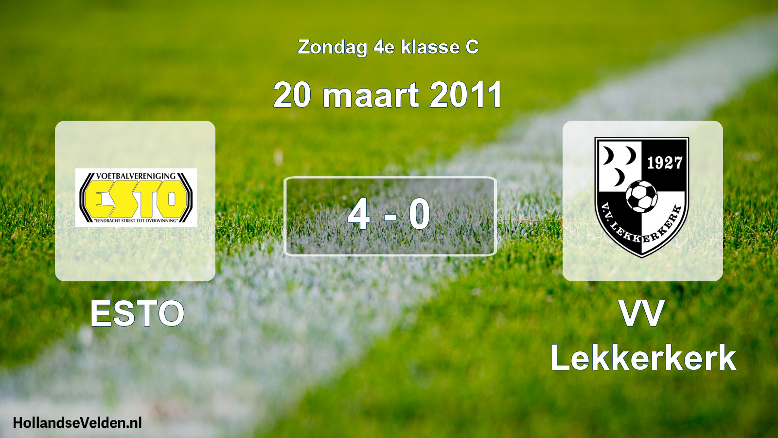 Total number of matches played: ESTO - VV Lekkerkerk 4 - 0 (20 March 2011)