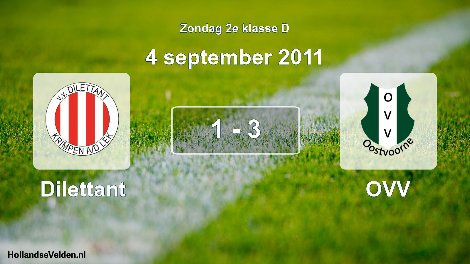 Total number of matches played: Dilettant - OVV 1 - 3 (4 September 2011)