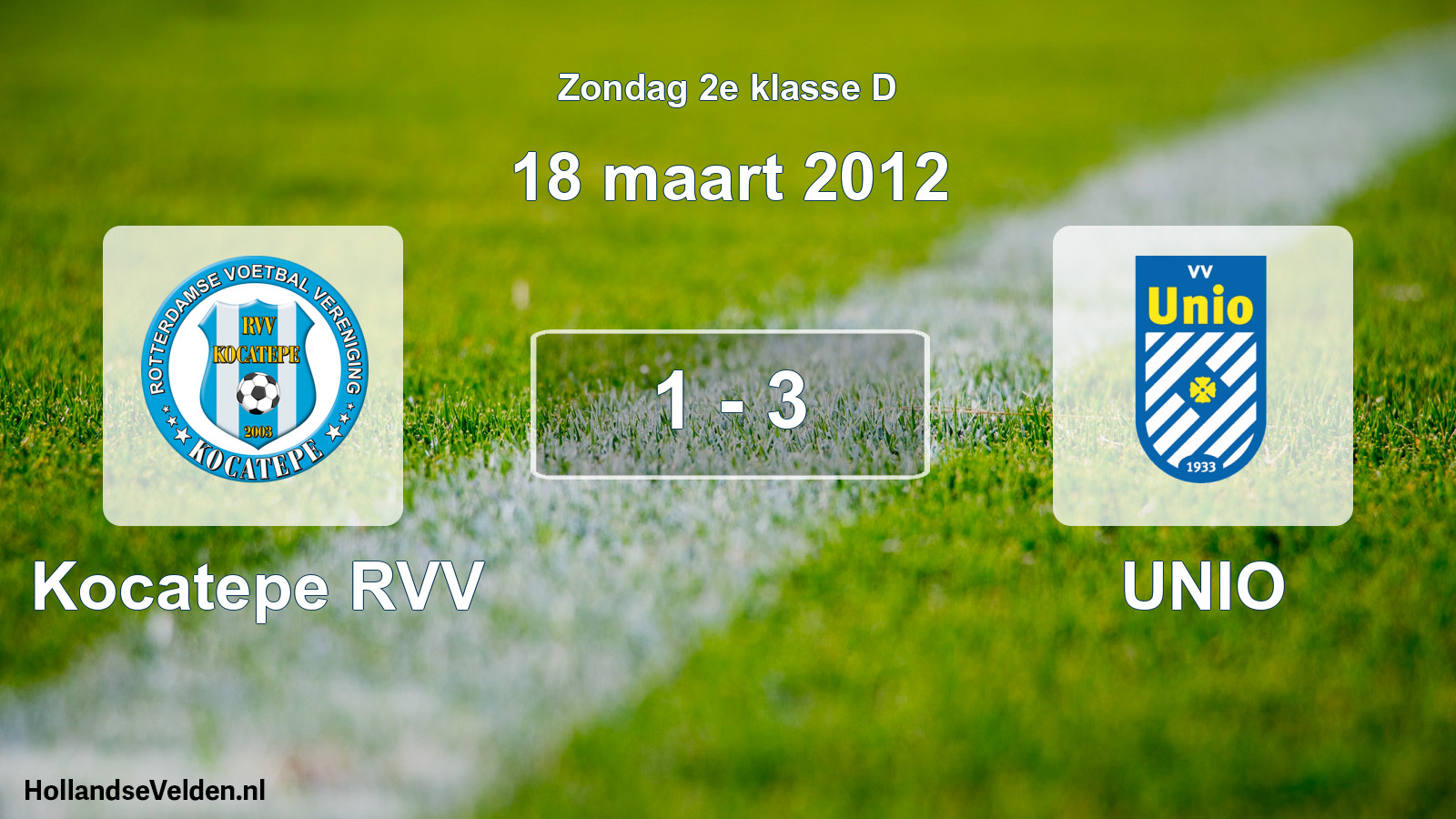 Total number of matches played: Kocatepe RVV - UNIO 1 - 3 (18 March 2012)