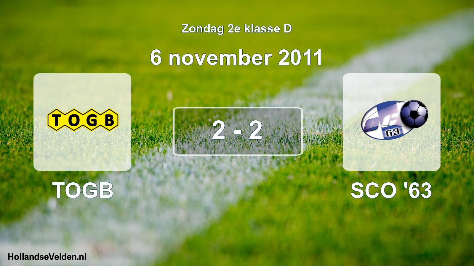 Total number of matches played: TOGB - SCO '63 2 - 2 (6 November 2011)