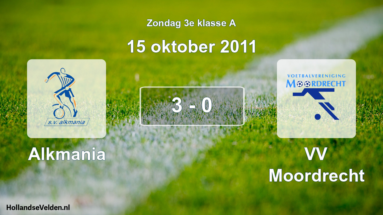 Total number of matches played: Alkmania - VV Moordrecht 3 - 0 (15 October 2011)