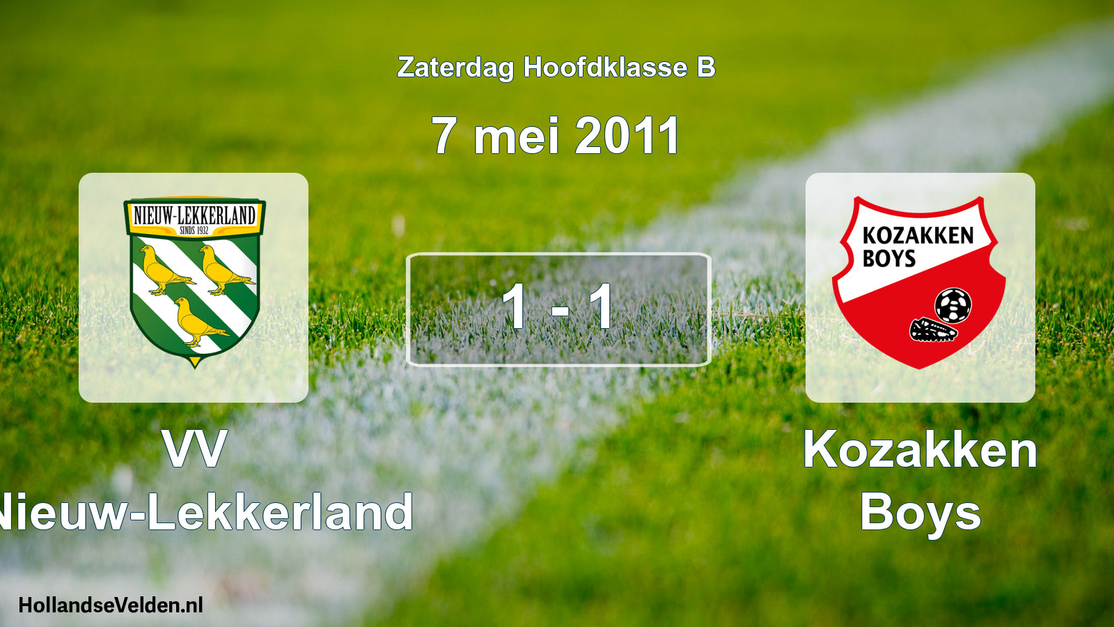 Total number of matches played: VV Nieuw-Lekkerland - Kozakken Boys 1 - 1 (7 May 2011)