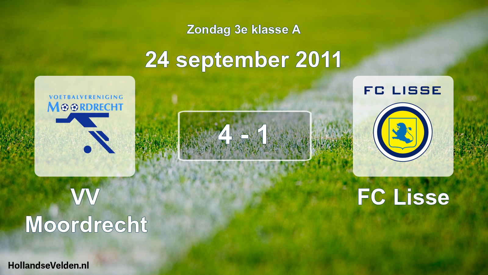 Total number of matches played: VV Moordrecht - FC Lisse 4 - 1 (24 September 2011)