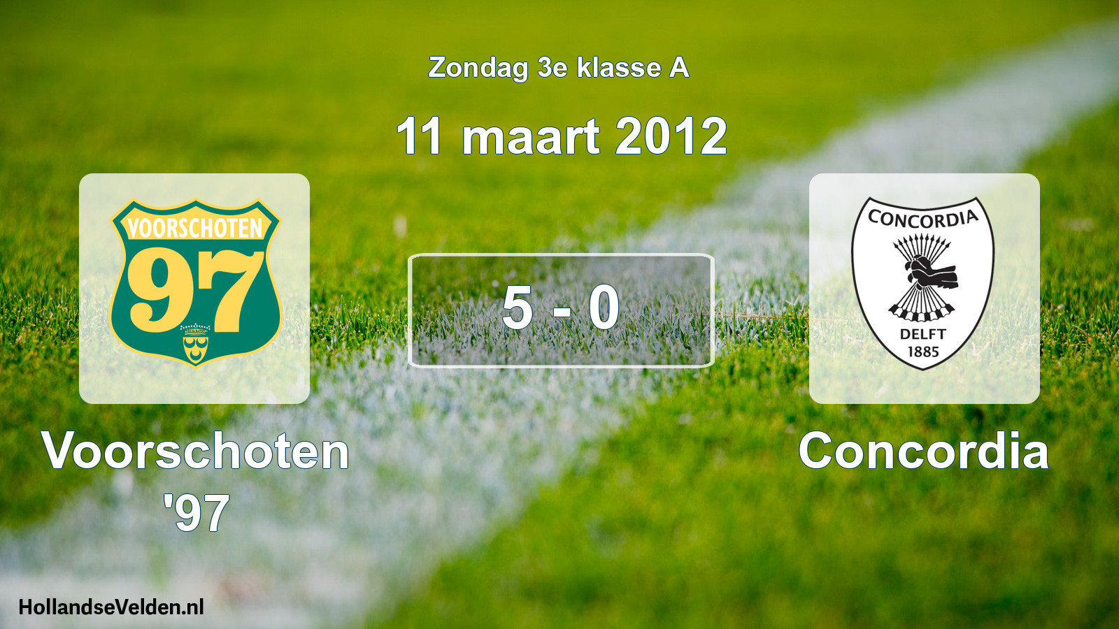 Total number of matches played: Voorschoten '97 - Concordia 5 - 0 (11 March 2012)