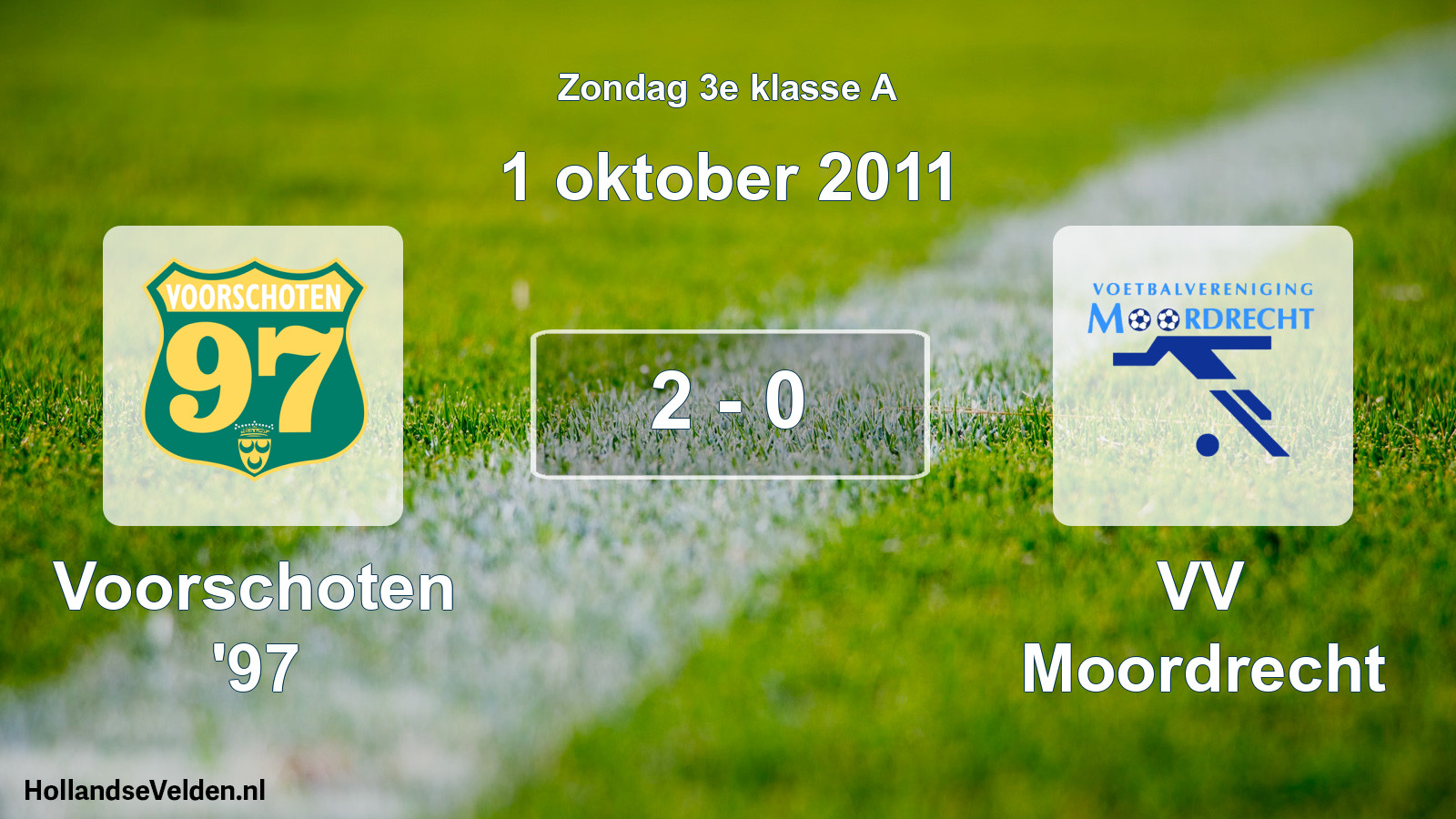 Total number of matches played: Voorschoten '97 - VV Moordrecht 2 - 0 (1 October 2011)